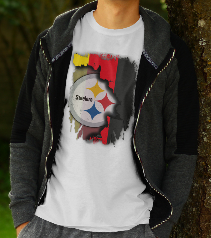 Germany Steelers Fusion With Flag And Logo Elements T-Shirt