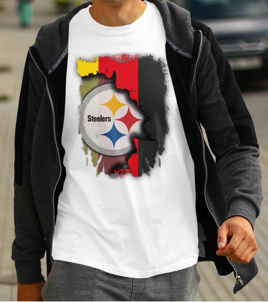 Germany Steelers Fusion With Flag And Logo Elements T-Shirt