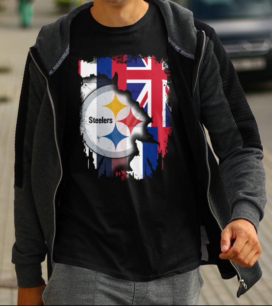 Hawaii Flag Backdrop With Steelers T-Shirt