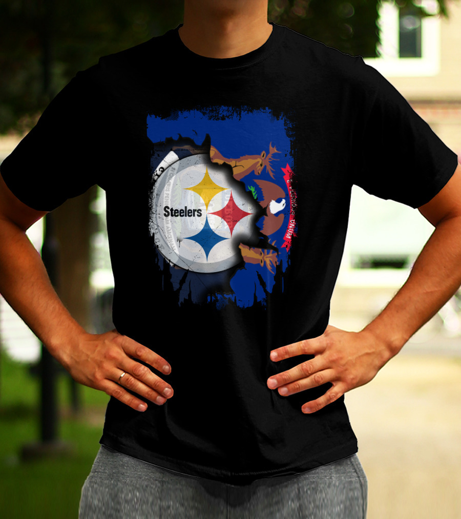 Together Michigan Emblem Featuring Steelers Logo Integration T-Shirt