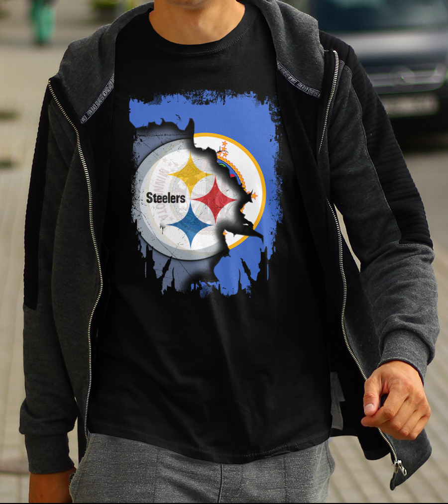 Steelers And Minnesota United Iconic Symbol Fusion T-Shirt