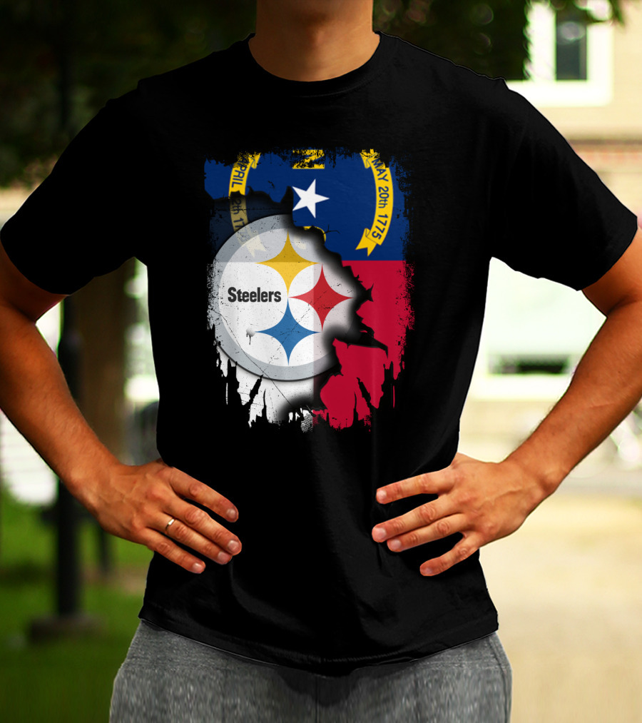 Together North Carolina With Steelers Logo Fusion T-Shirt