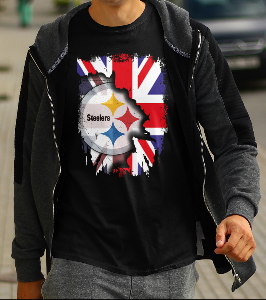 Steelers Union Jack Together United Kingdom Supporters T-Shirt