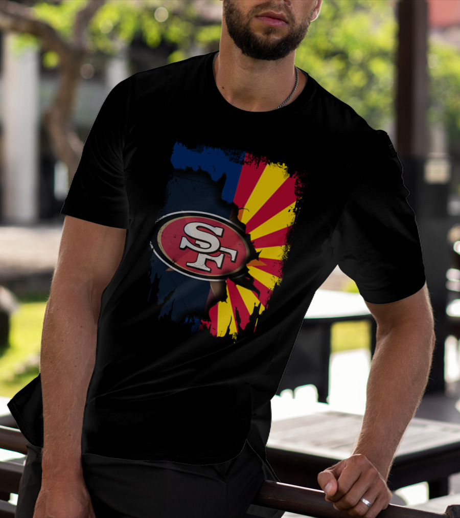 SF Arizona Flag Fusion Together 49ers T-Shirt