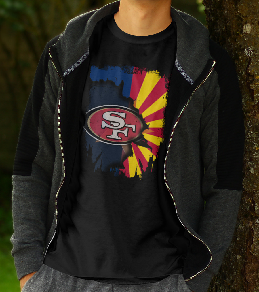 SF Arizona Flag Fusion Together 49ers T-Shirt