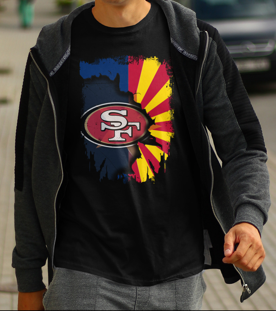 SF Arizona Flag Fusion Together 49ers T-Shirt