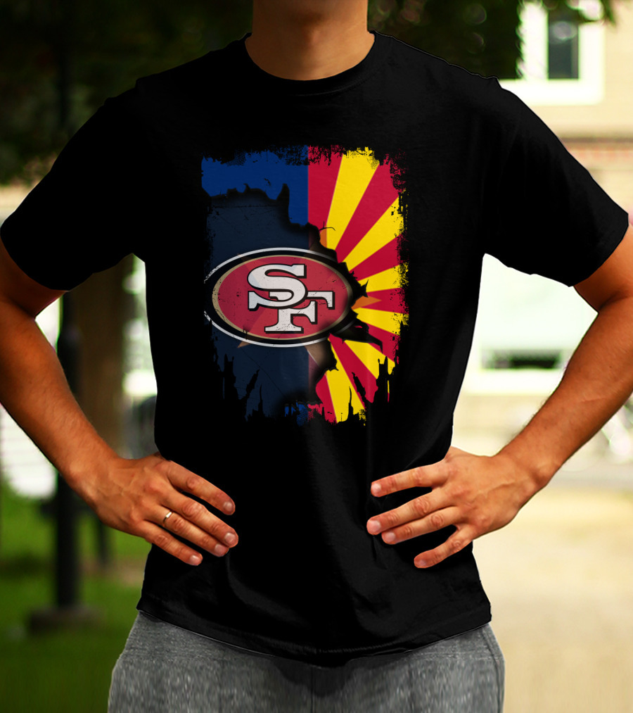 SF Arizona Flag Fusion Together 49ers T-Shirt