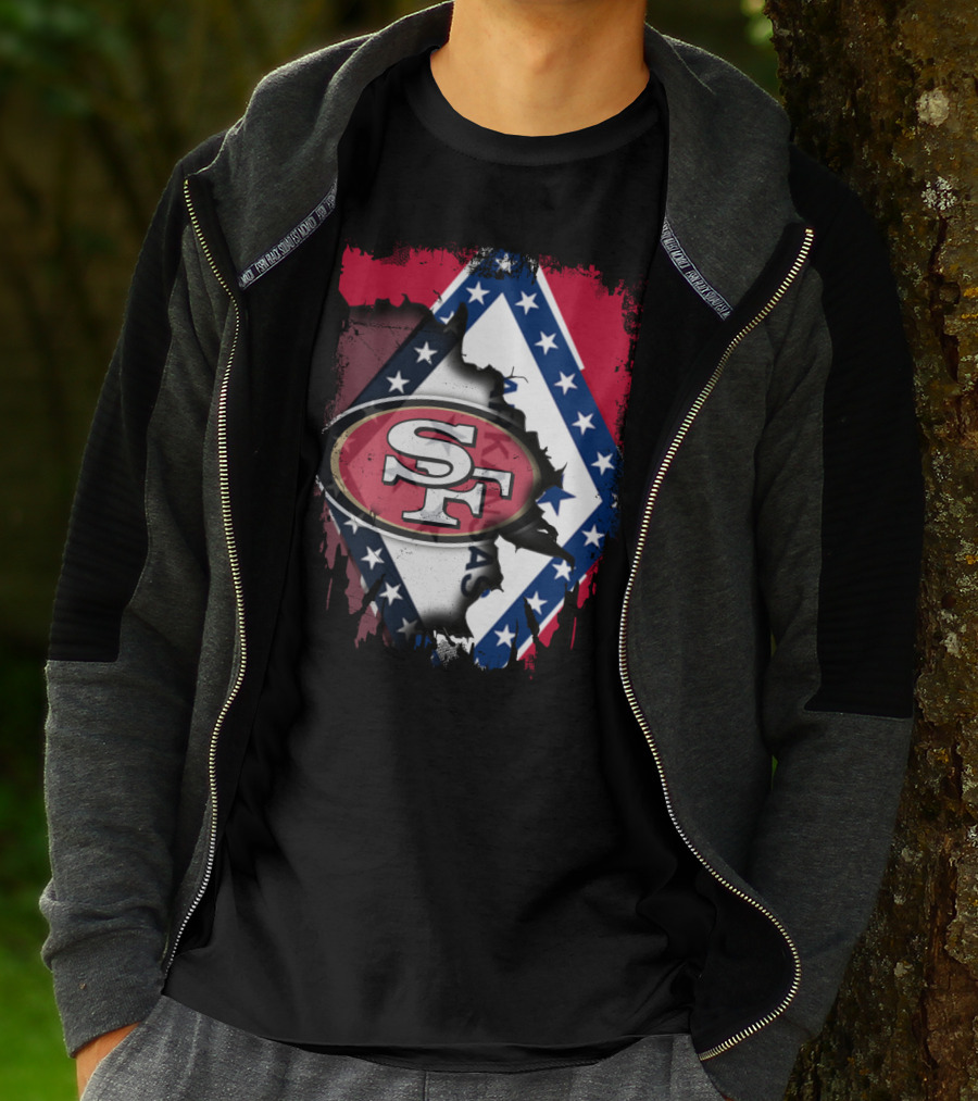 Arkansas Flag With San Francisco 49ers T-Shirt