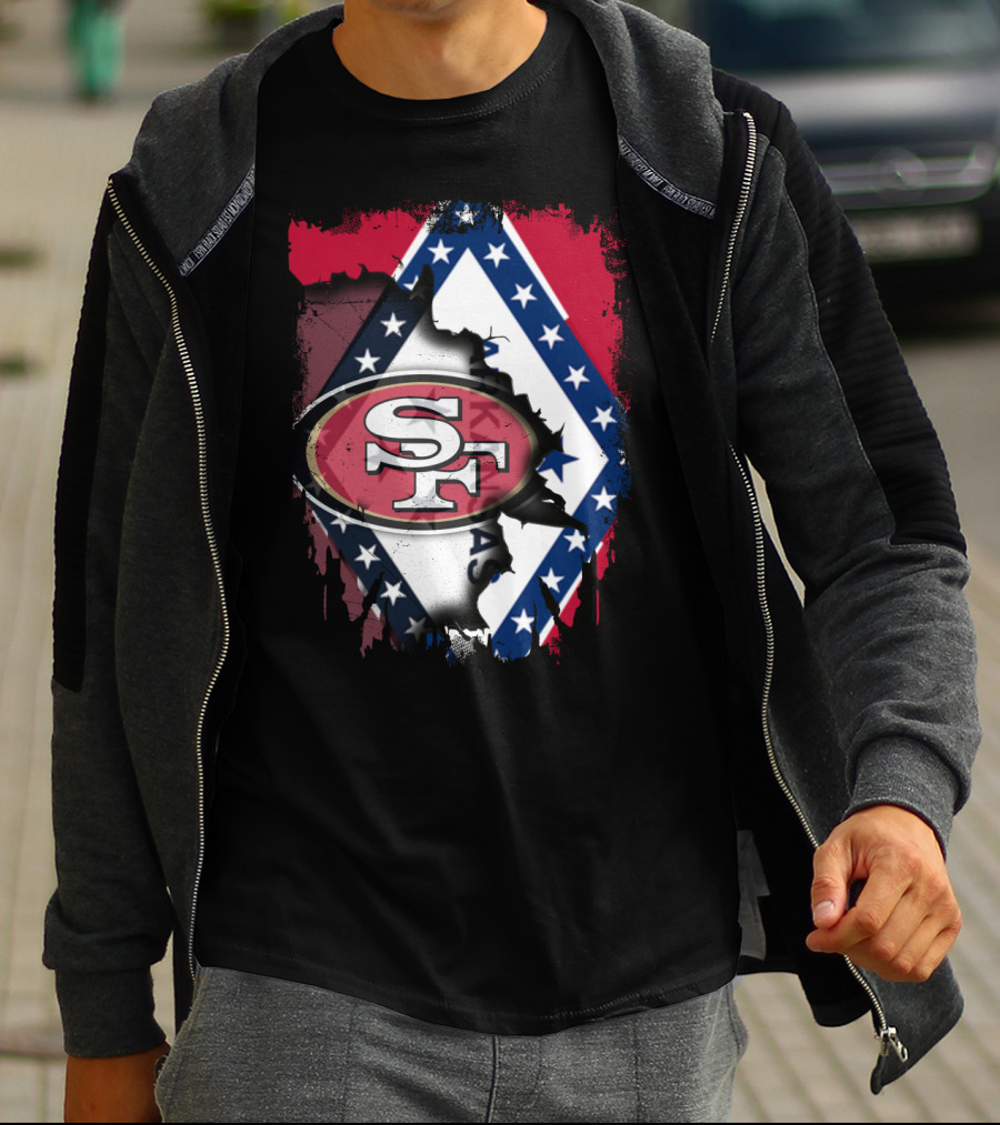 Arkansas Flag With San Francisco 49ers T-Shirt
