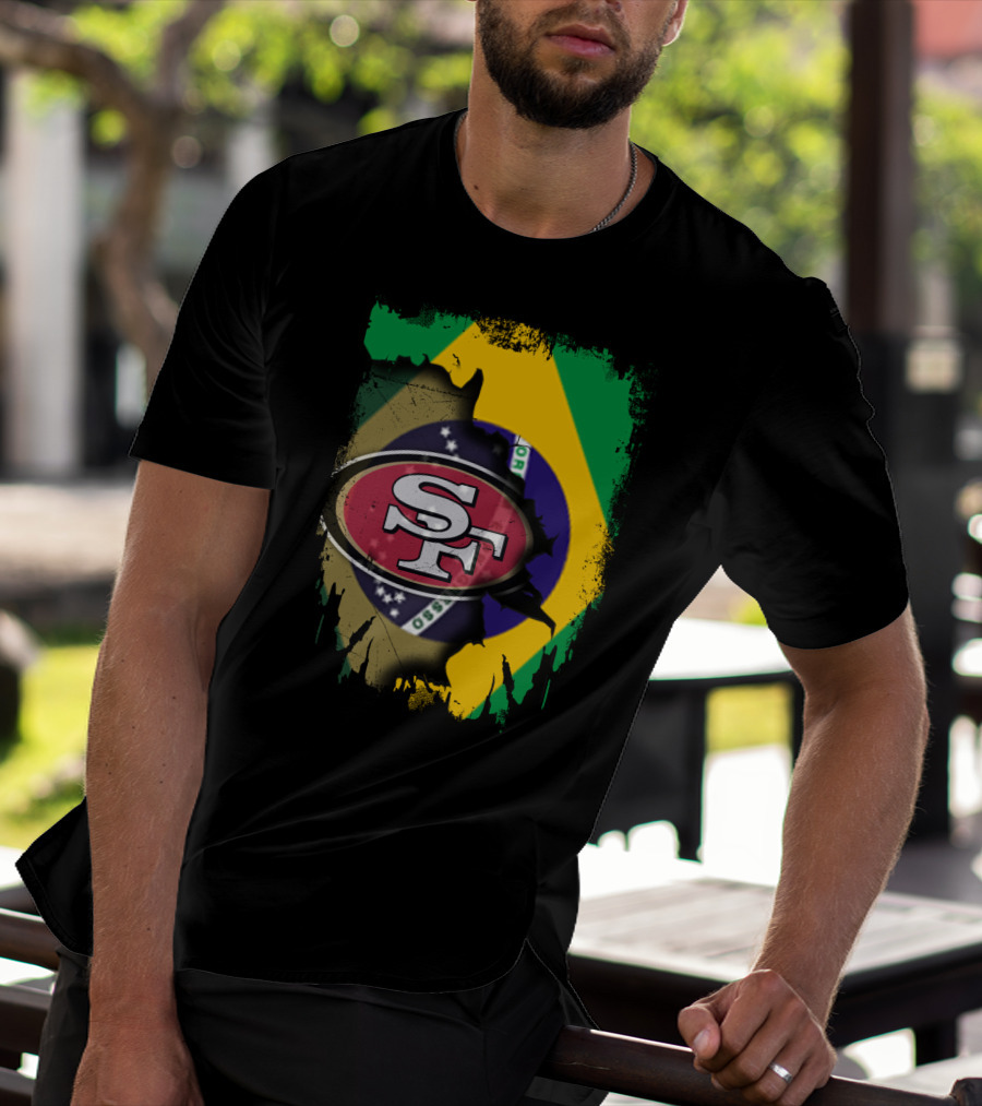 Together Brazil With San Francisco 49ers Flag Fusion T-Shirt