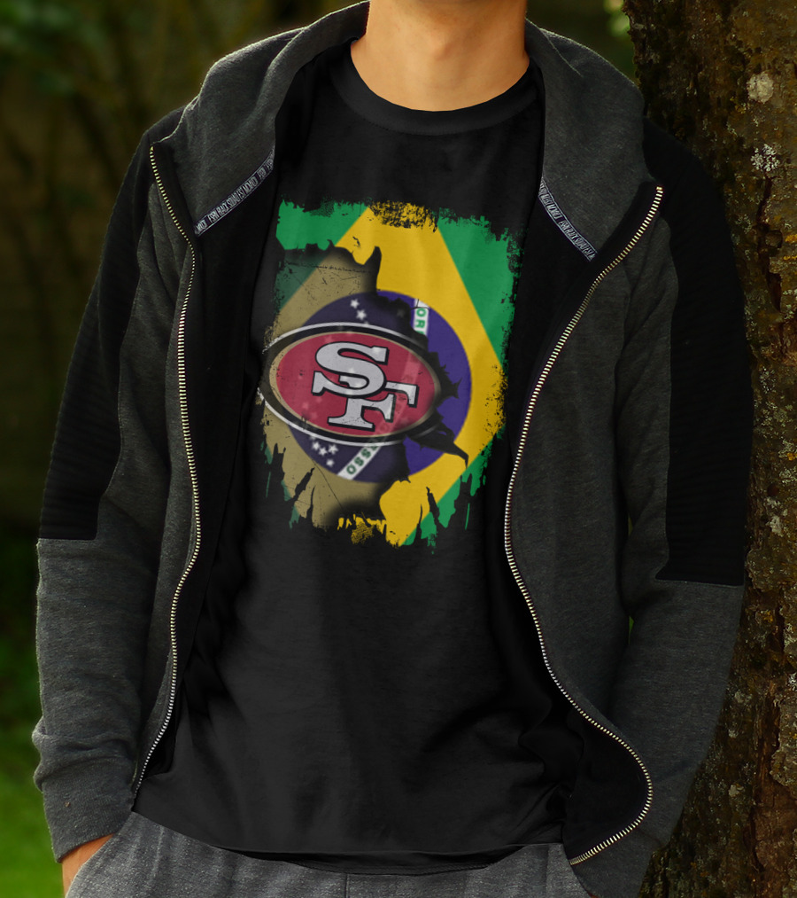 Together Brazil With San Francisco 49ers Flag Fusion T-Shirt
