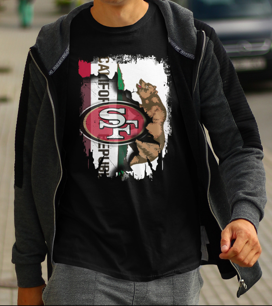 California Republic Bear With 49ers SF T-Shirt