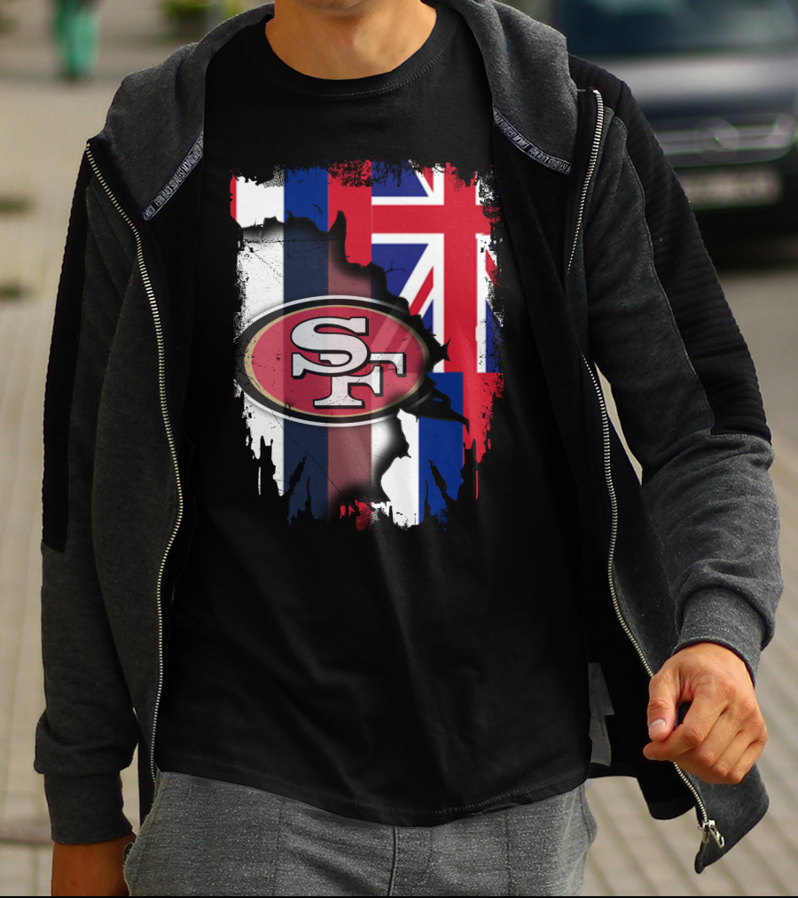 Hawaii 49ers SF Logo With Hawaiian Flag T-Shirt