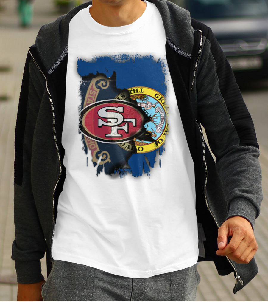 Idaho State Concept With 49ers SF Logo Fusion T-Shirt