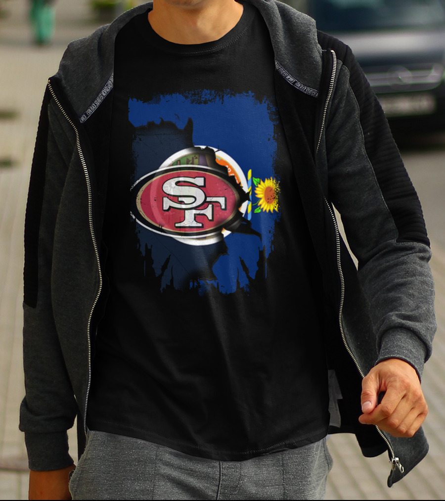 Together Kansas 49ers SF Football Logo Sunflower Flag T-Shirt