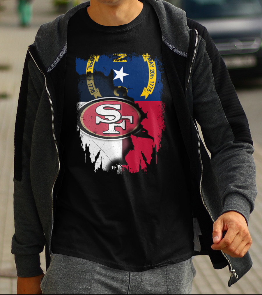 North Carolina Flag With SF 49ers T-Shirt