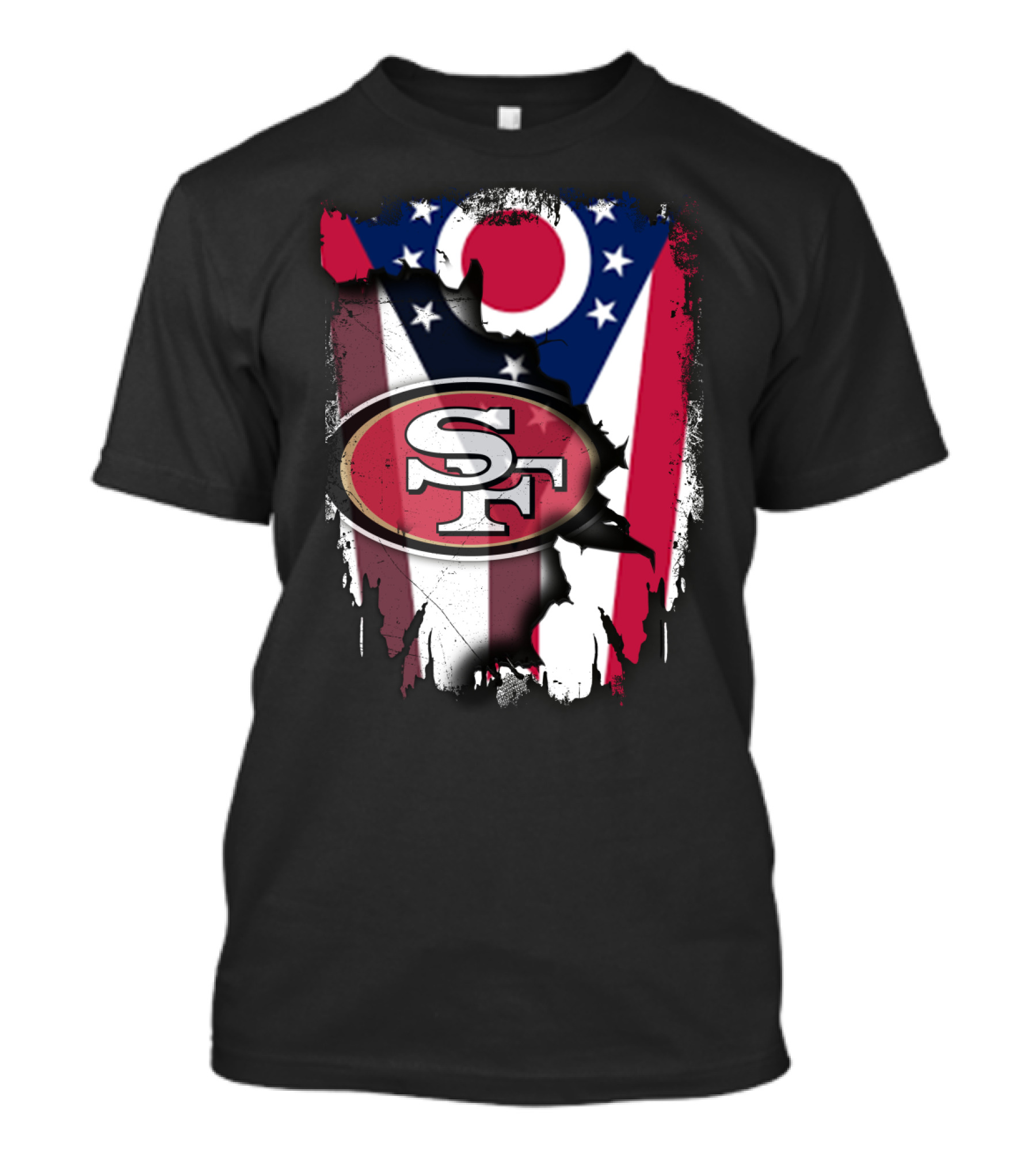 Ohio Flag San Francisco 49ers Sf Logo Fusion T-Shirt