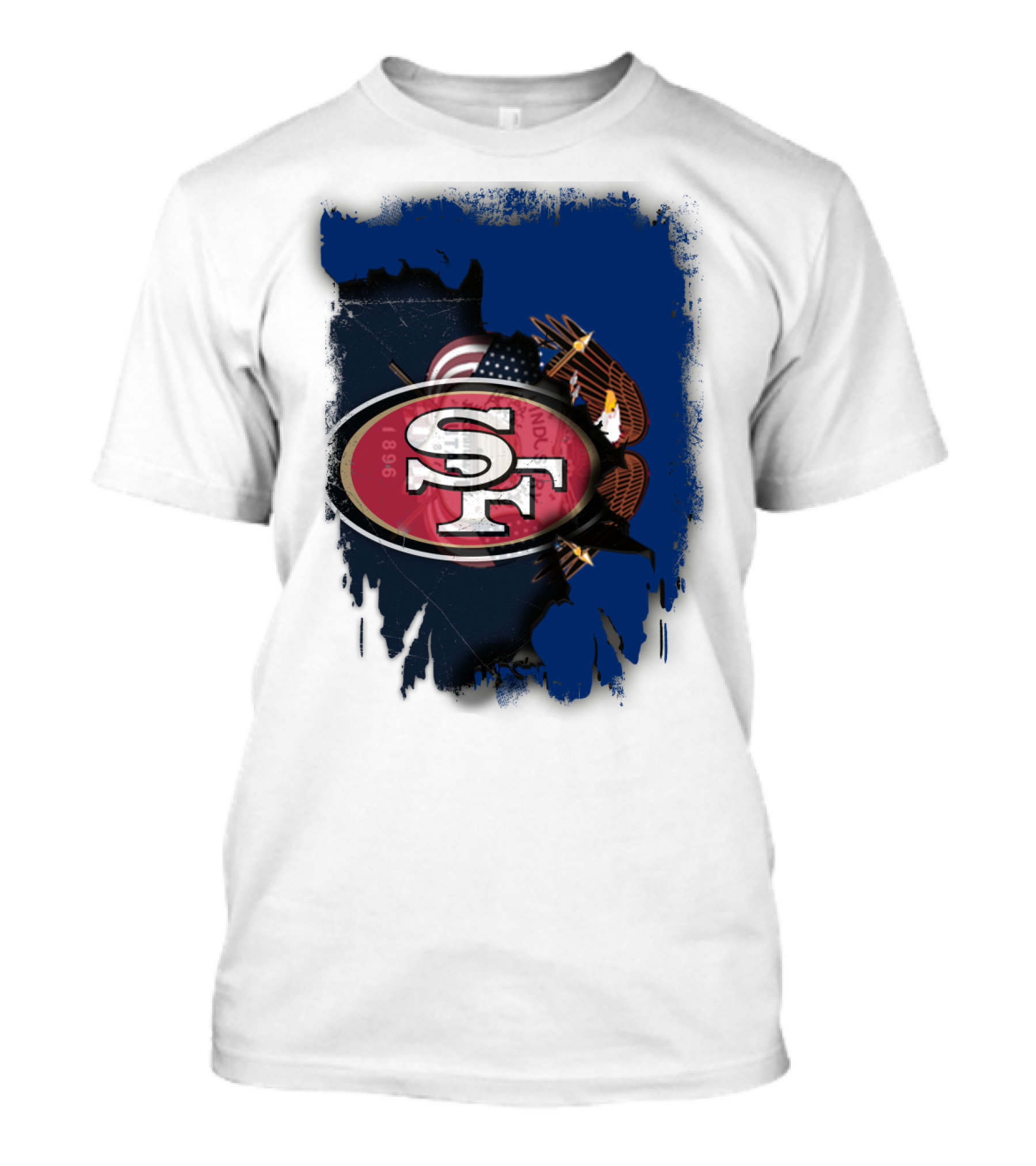 49ers And Eagle With American Flag T-Shirt