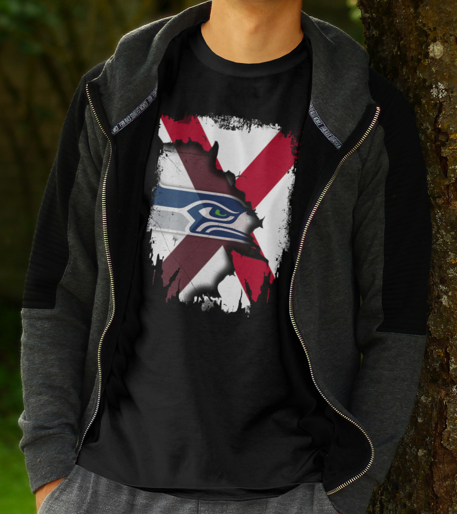 Alabama Cross With Seahawks T-Shirt