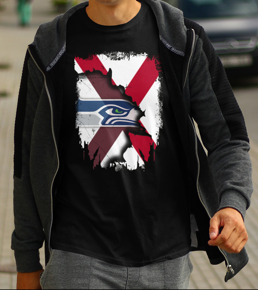 Alabama Cross With Seahawks T-Shirt