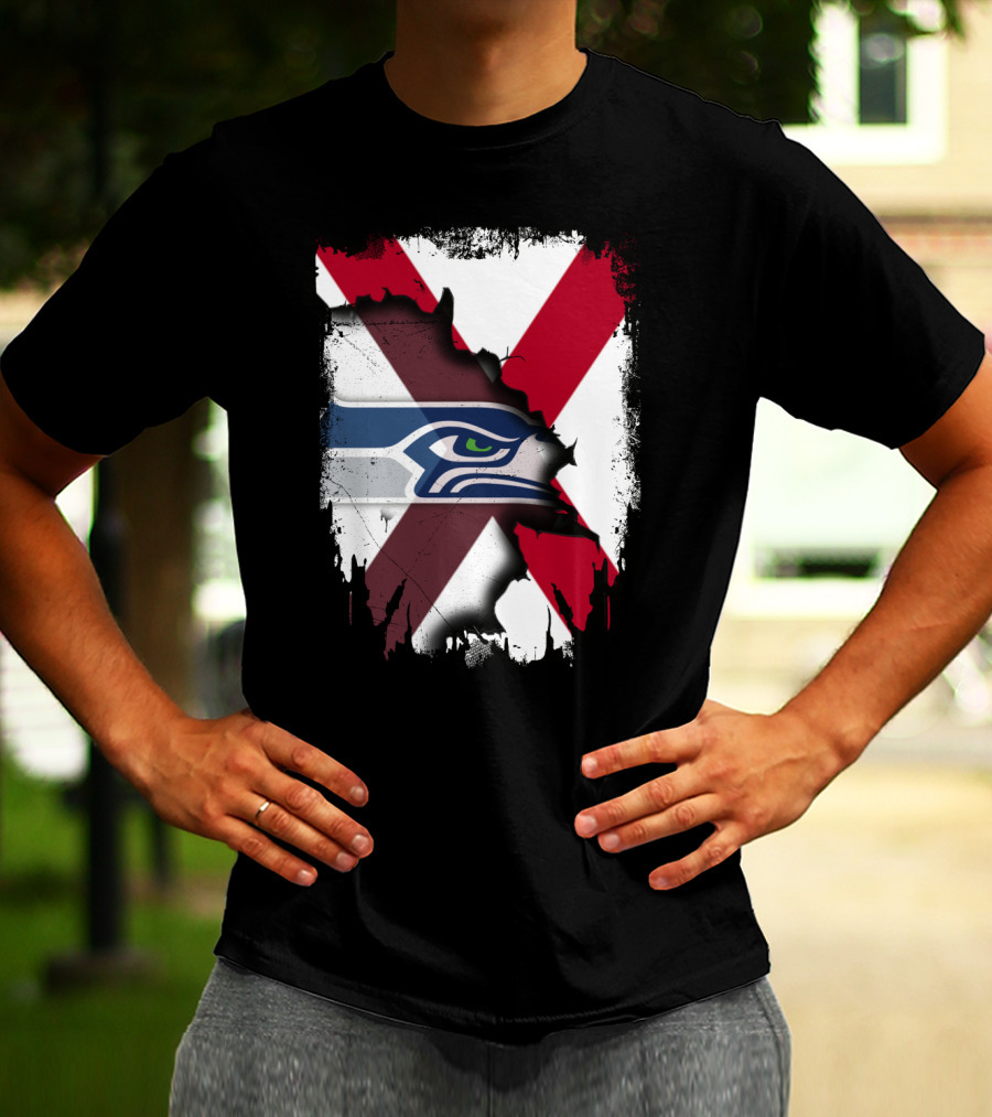 Alabama Cross With Seahawks T-Shirt