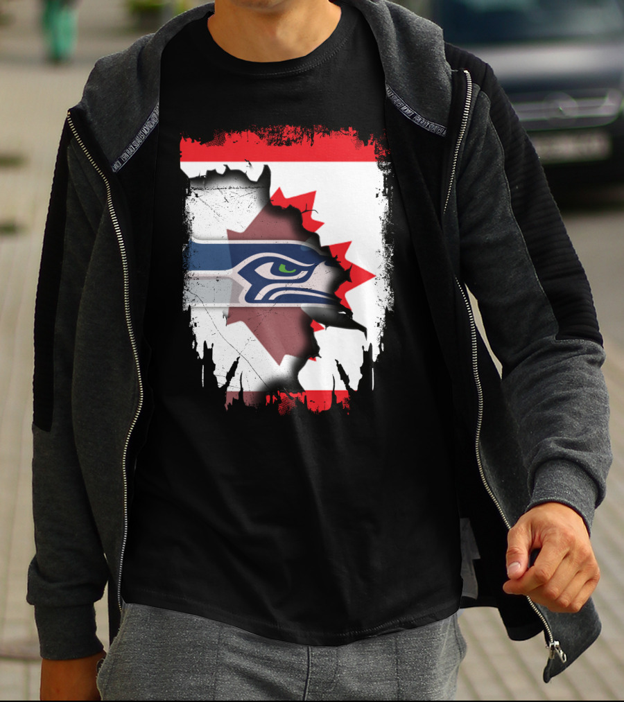 Seahawks And Canada Unity Emblem T-Shirt