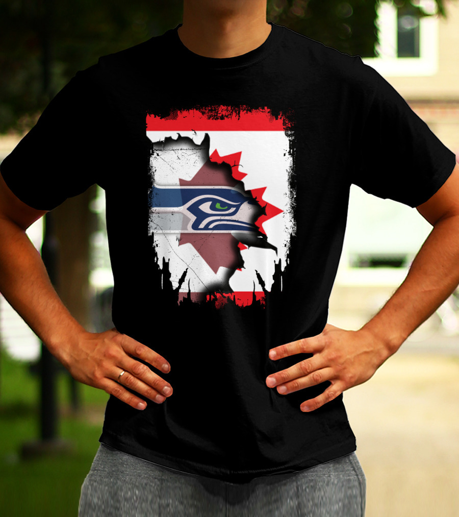 Seahawks And Canada Unity Emblem T-Shirt
