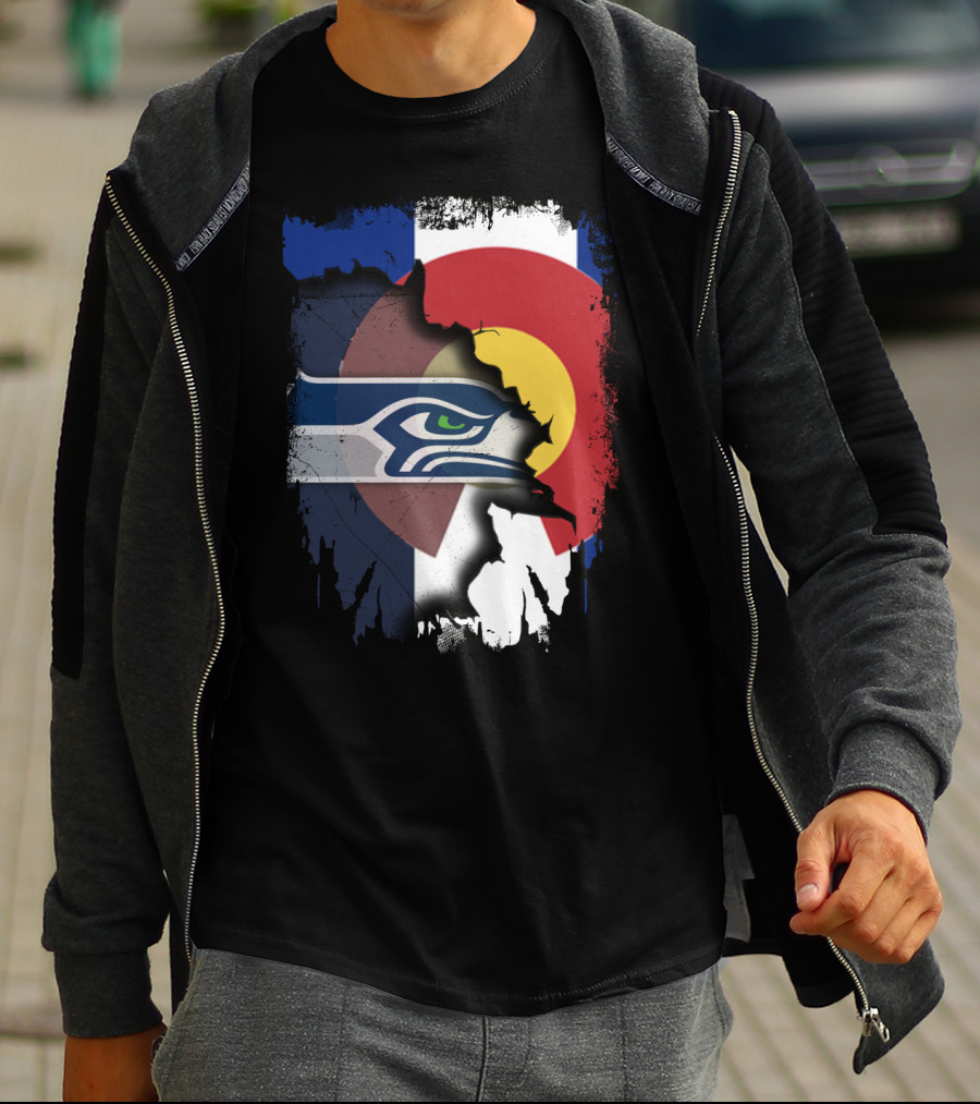 Together Colorado Seahawks Flag Fusion T-Shirt