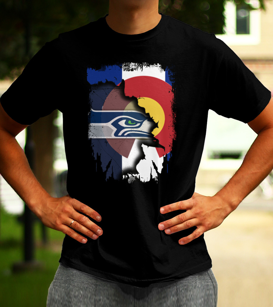 Together Colorado Seahawks Flag Fusion T-Shirt