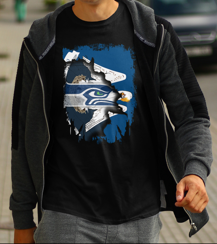 Together Louisiana With Seahawks Eagle Mashup T-Shirt