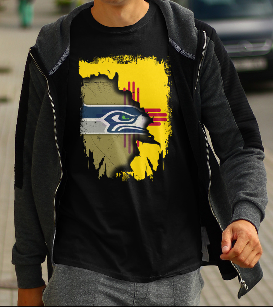 New Mexico Zia With Seahawks Logo Fusion T-Shirt