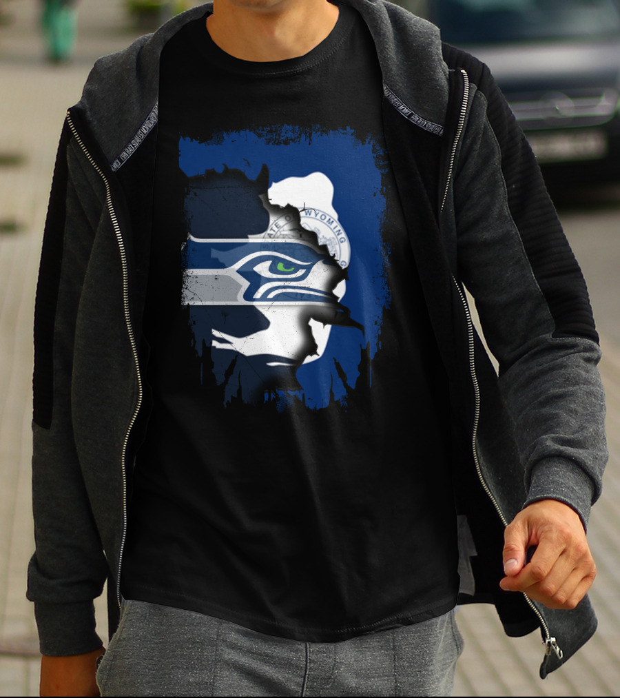 Wyoming Pride Meets Seahawks Spirit T-Shirt