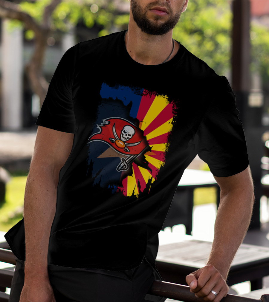 Arizona State Flag And Buccaneers Logo Together T-Shirt