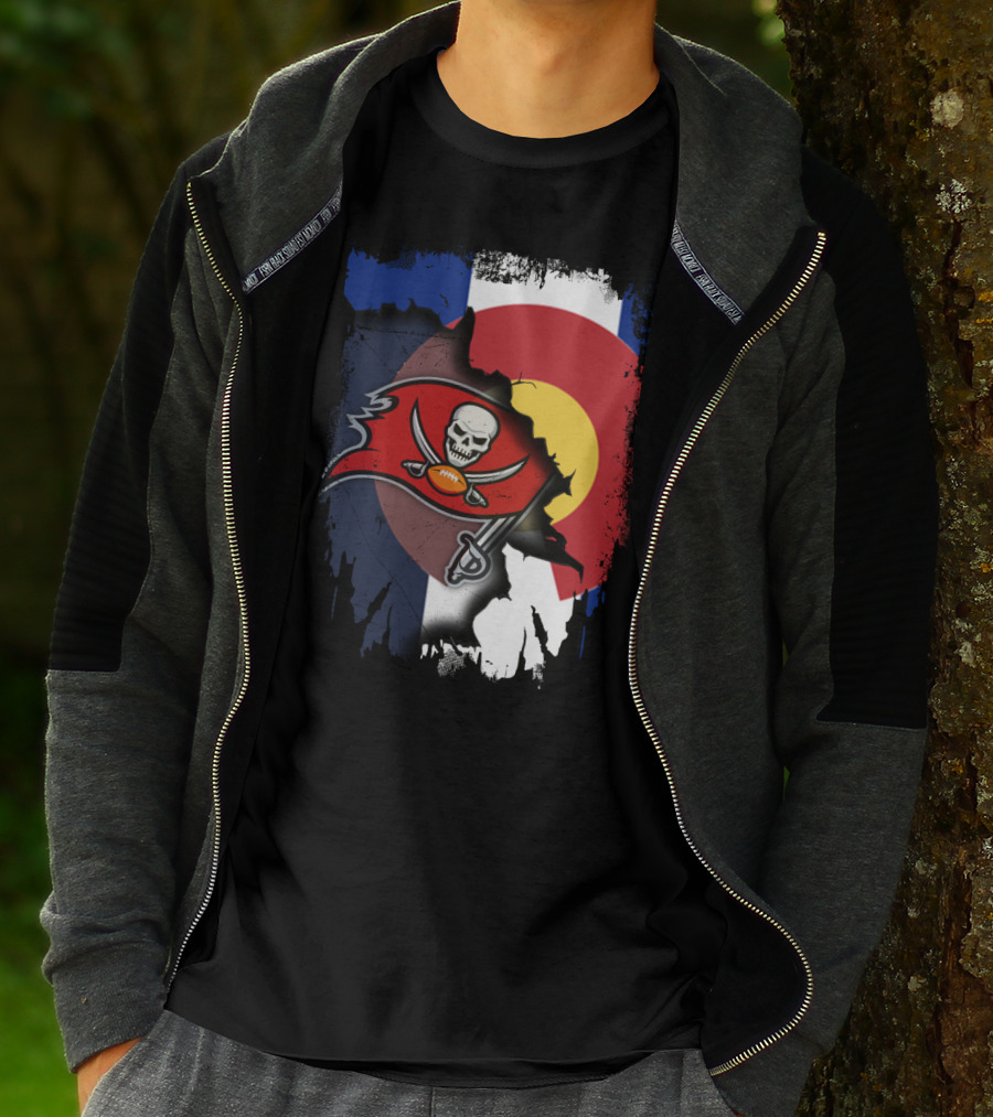 Colorado Flag With Buccaneers Logo Integration T-Shirt
