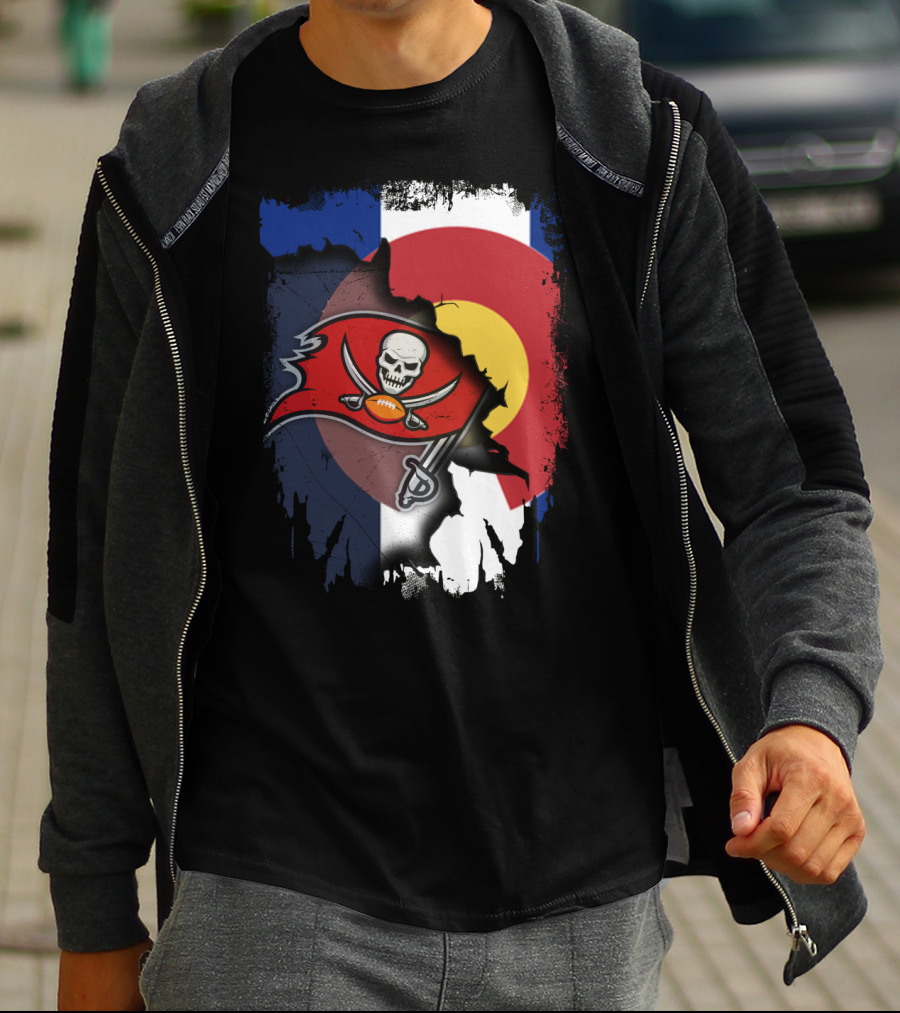 Colorado Flag With Buccaneers Logo Integration T-Shirt