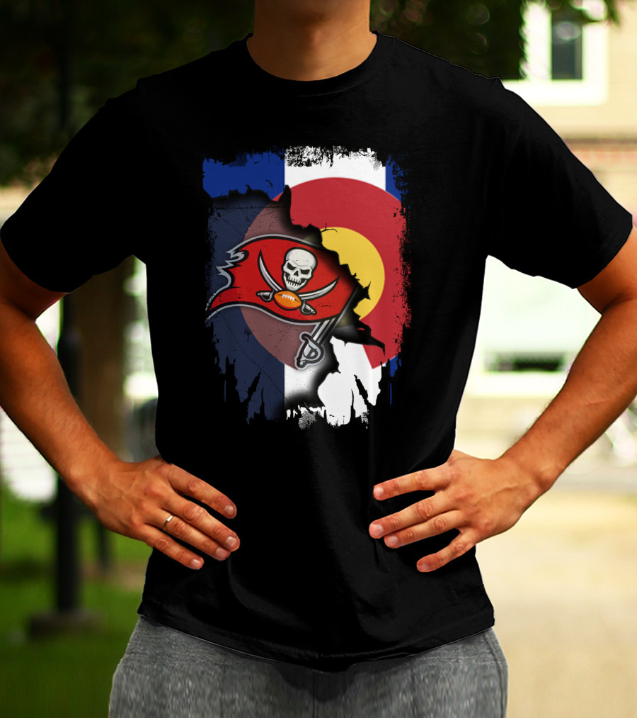 Colorado Flag With Buccaneers Logo Integration T-Shirt