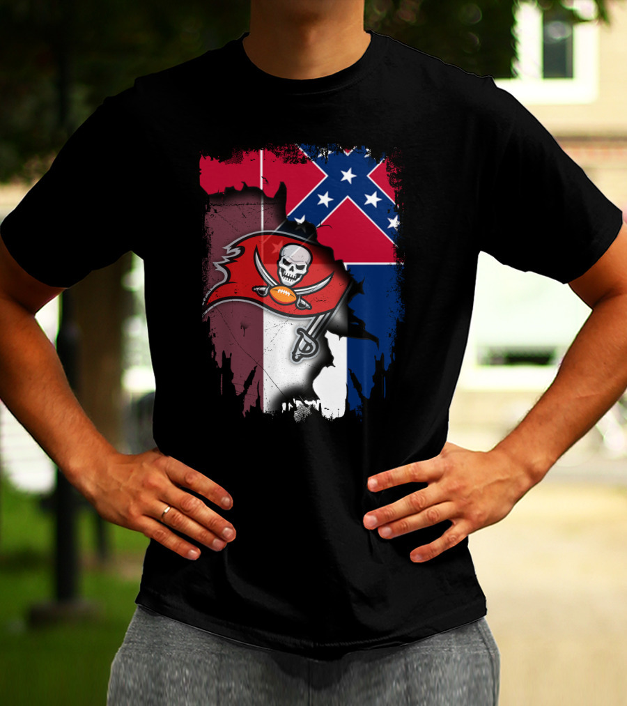Together Mississippi Buccaneers Flag Fusion T-Shirt