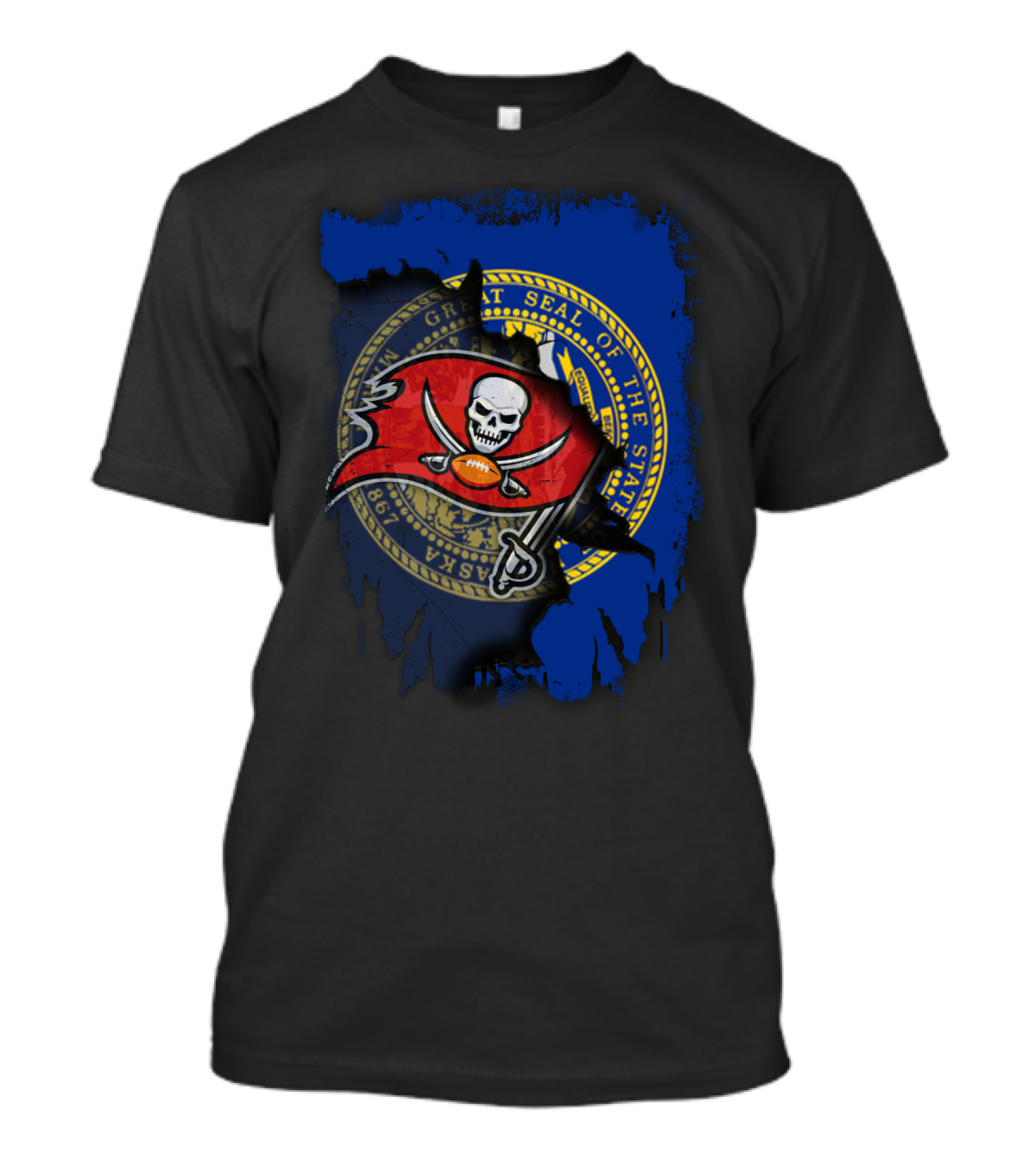 Together Nebraska State Seal With Buccaneers Football T-Shirt