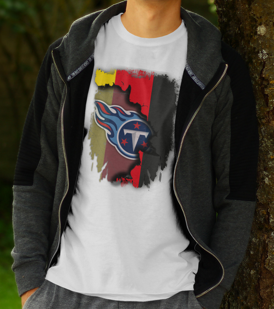 Germany United With Tennessee Titans Logo Fusion T-Shirt