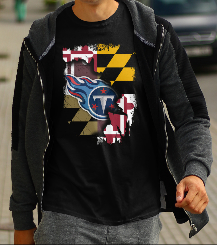 Maryland Flag And Titans Logo United T-Shirt