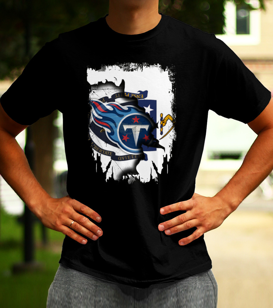 Together Massachusetts With Titans Logo Fusion T-Shirt