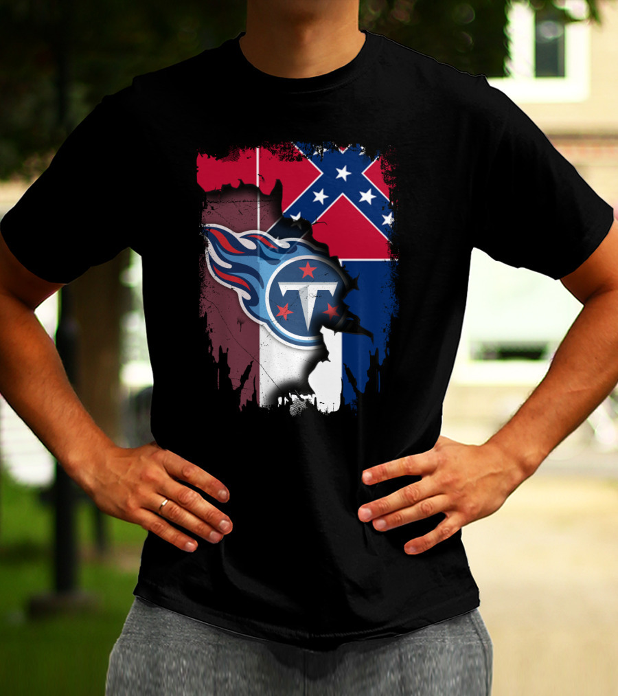 Mississippi State Pride With Titans NFL Team T-Shirt