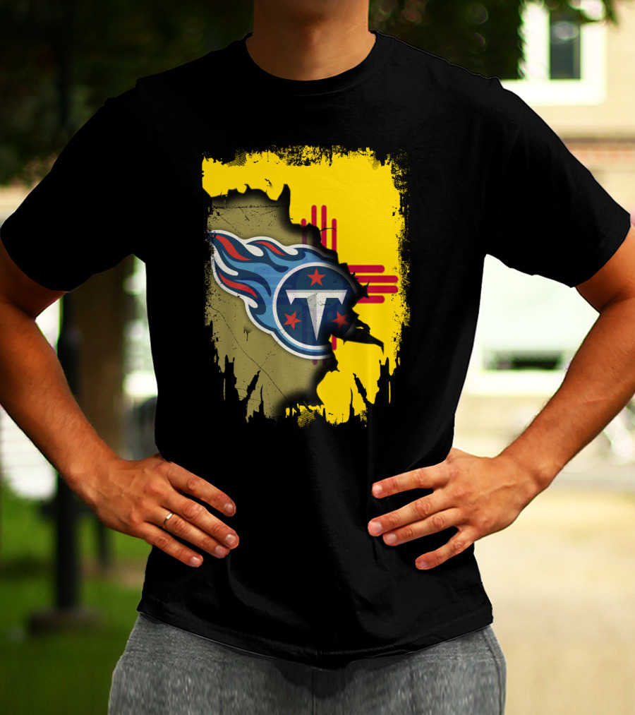 Together New Mexico Titans Flame Logo Zia Symbol Background T-Shirt