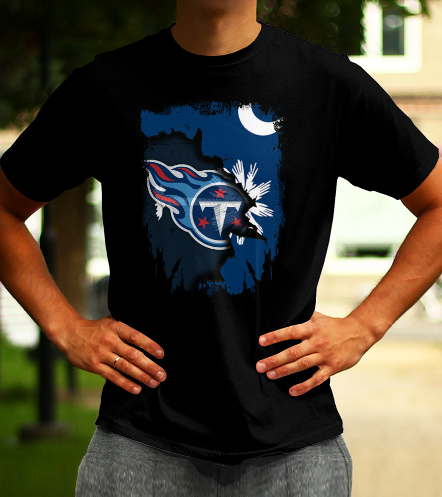 Together South Carolina Titans Moon Palmetto Flag Mashup T-Shirt