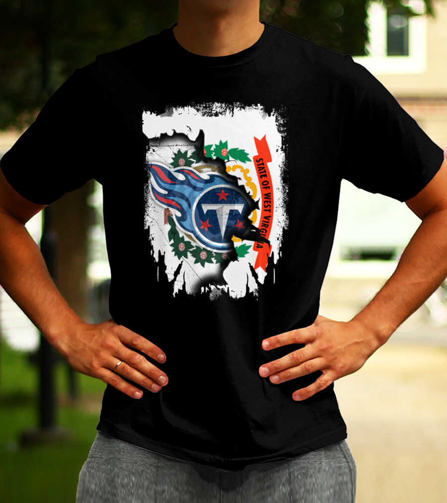 State Of West Virginia With Titans Flame T-Shirt