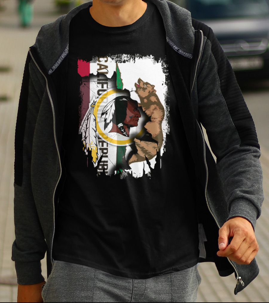 Together California Republic With Redskins Bear T-Shirt