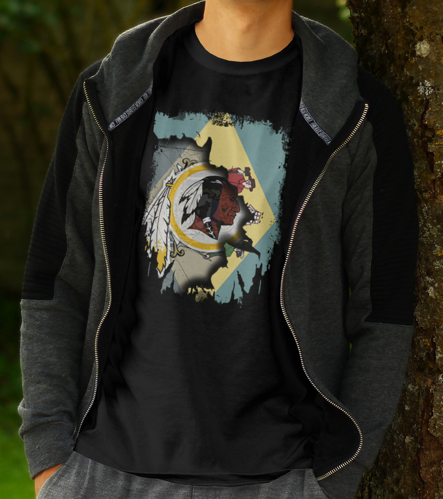 Together Delaware Flag With Redskins T-Shirt