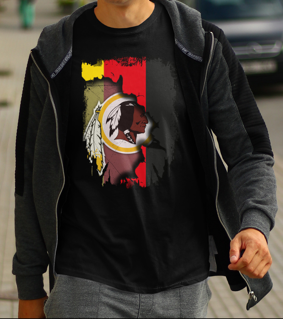 Germany Flag And Washington Football Team Logo Fusion T-Shirt