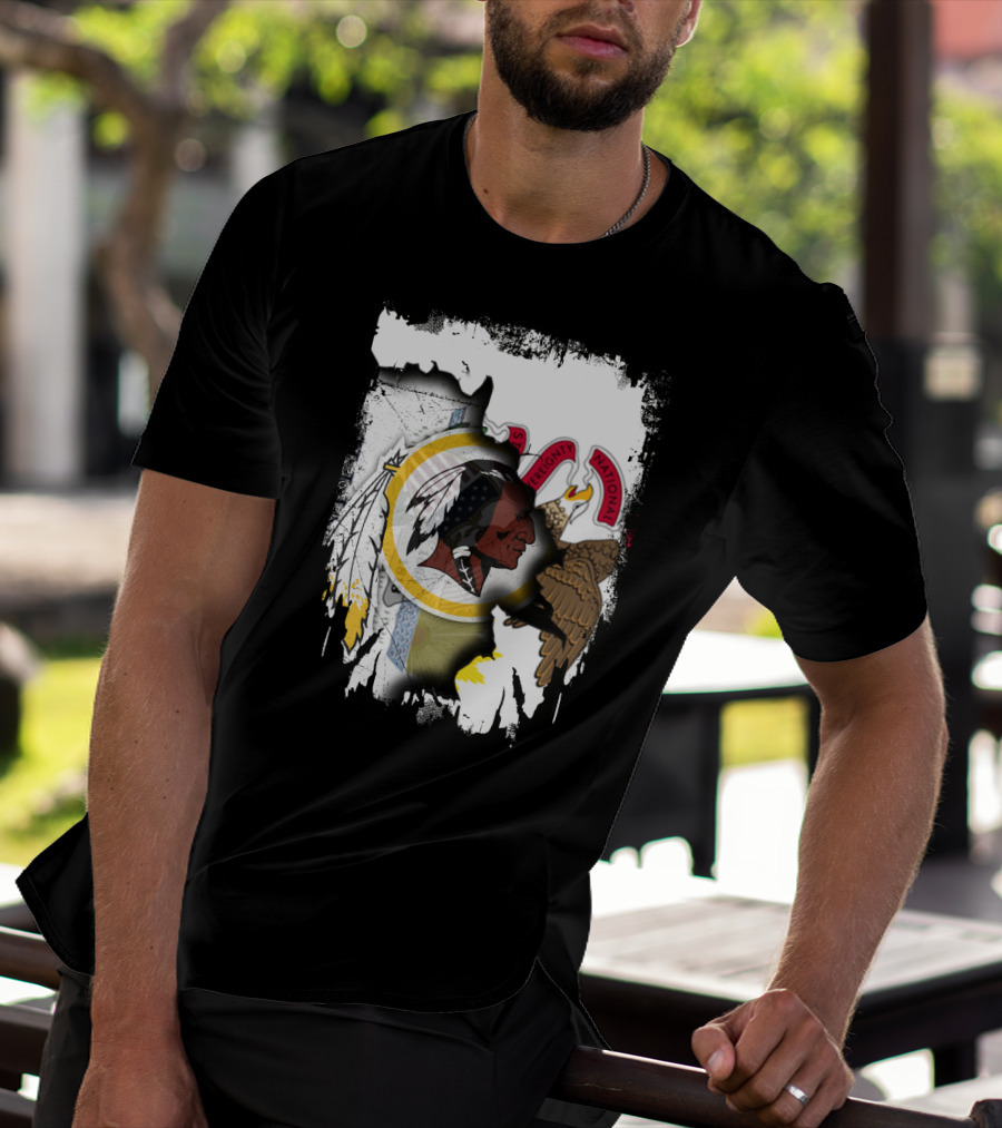 Illinois And Redskins Emblem Together With National And Sovereignty T-Shirt