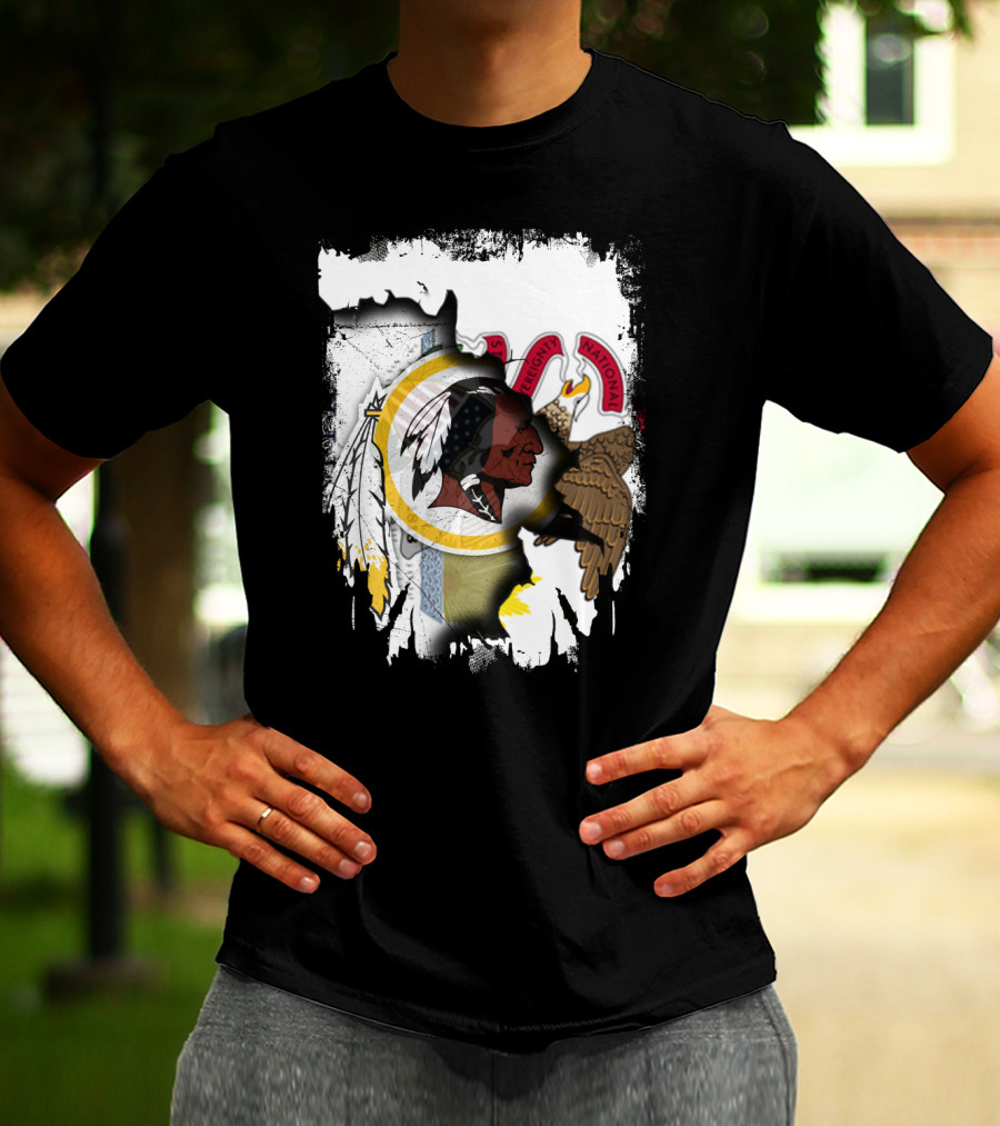 Illinois And Redskins Emblem Together With National And Sovereignty T-Shirt